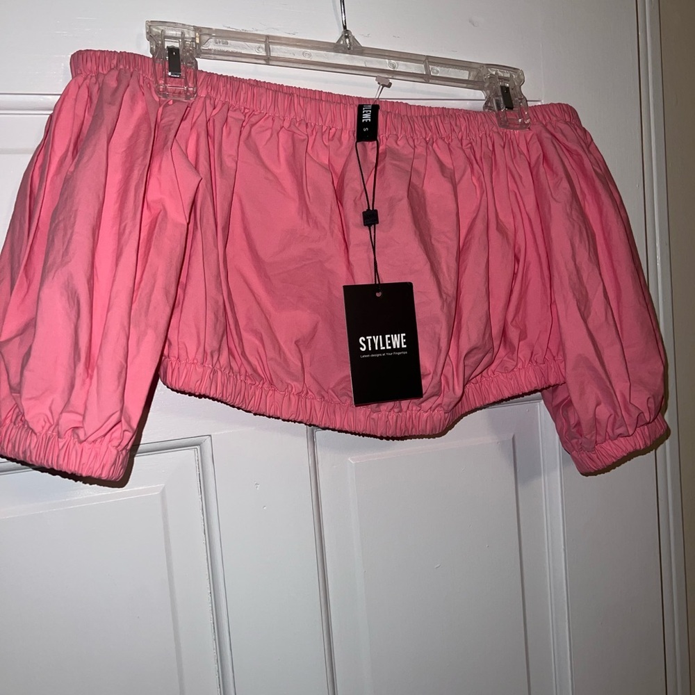 STYLEWE Vibrant Pink Off-Shoulder Blouse